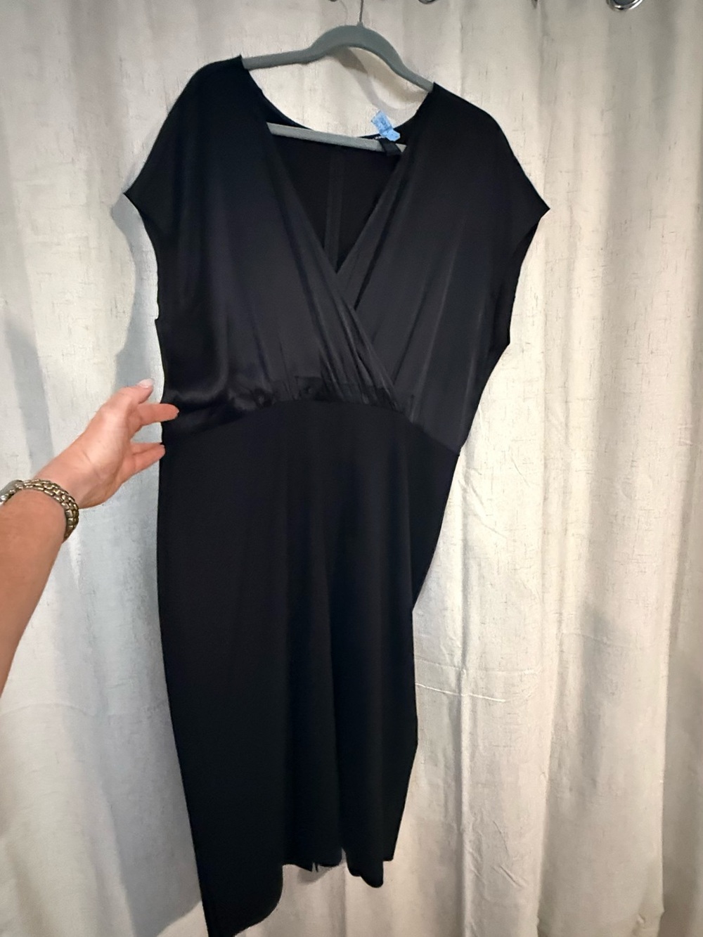 Classic Black Wrap-Style Women’s Dress